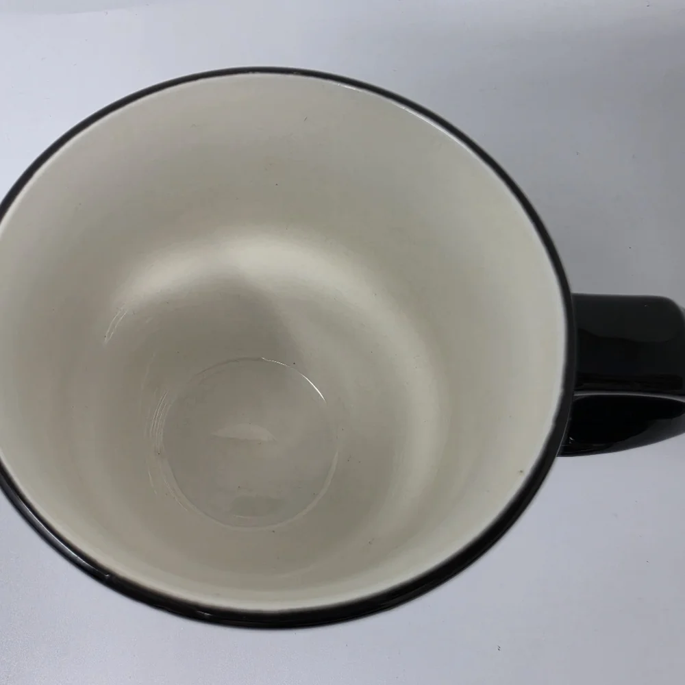 Coffee Cup Mug Stack Stackable Black Set of 2